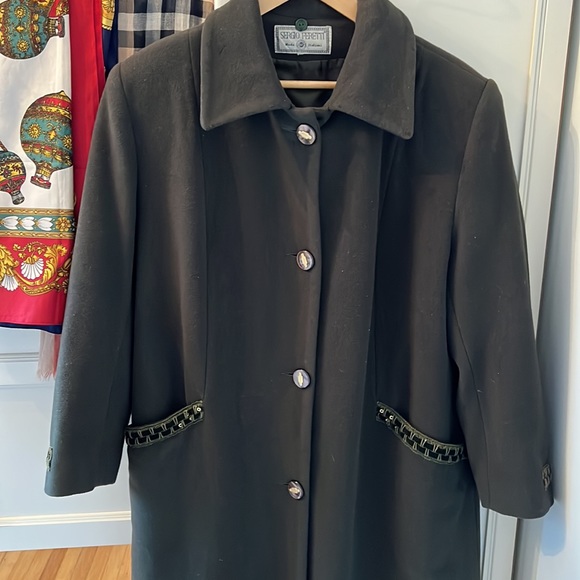 Women's Boutique Italian Sergio Feretti Jacket Pea Coat - Picture 9 of 16